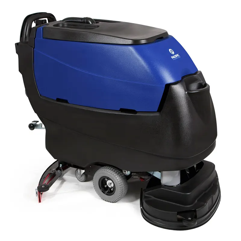 black and blue Pacific S-28 floor scrubber